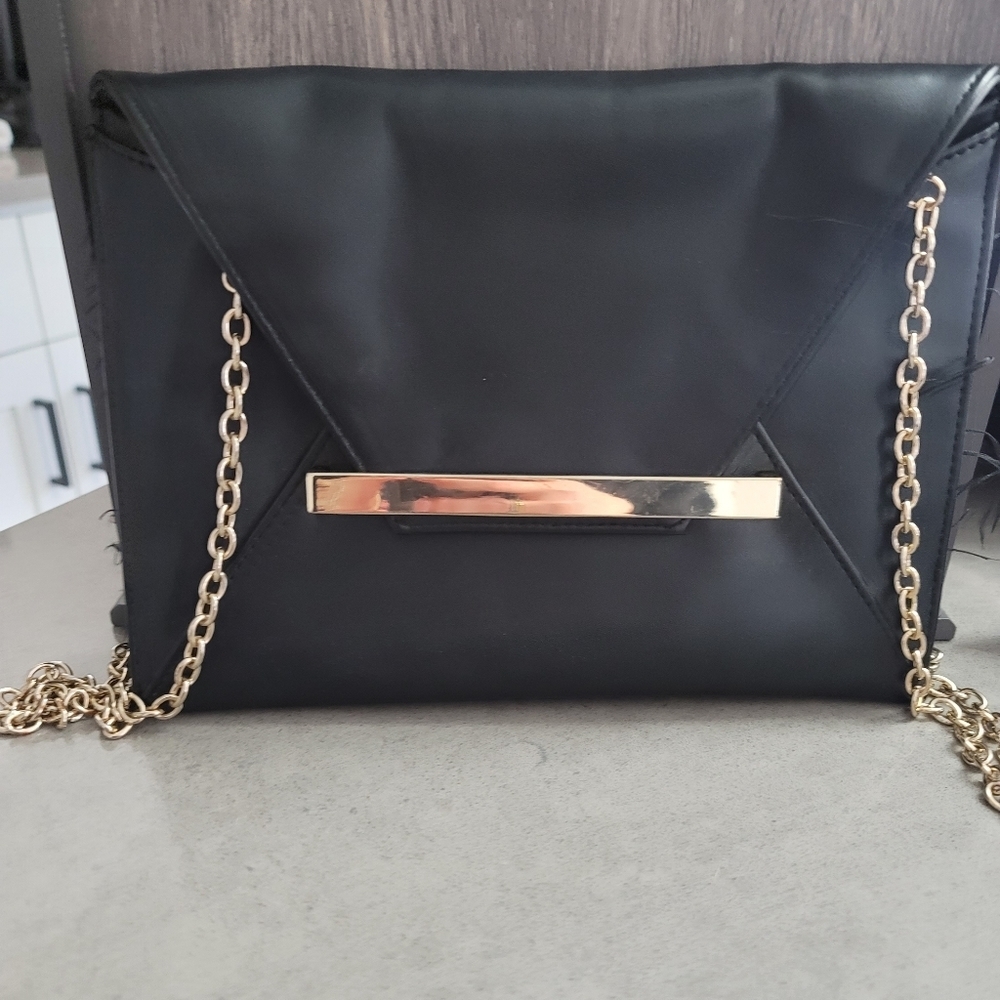 Frayed Black And Gold Cross Body Bag​ - Picture 4 of 10